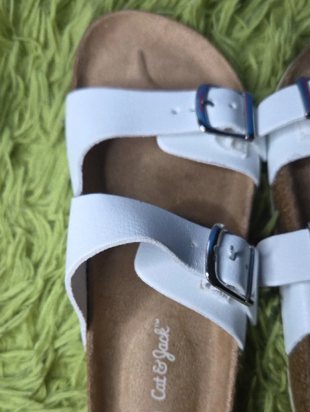Cat & Jack White Double‎ Buckle Slides